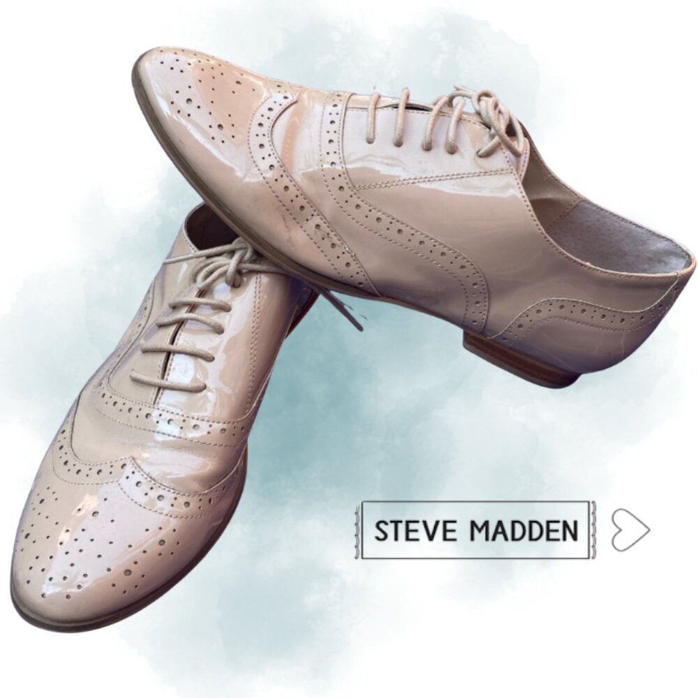 Patent  Lace-Up Wingtip Oxford shoe size 9 Steven by Steve Madden